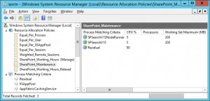 WSRM SharePoint Maintenance