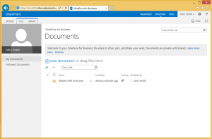 The personal site (OneDrive).