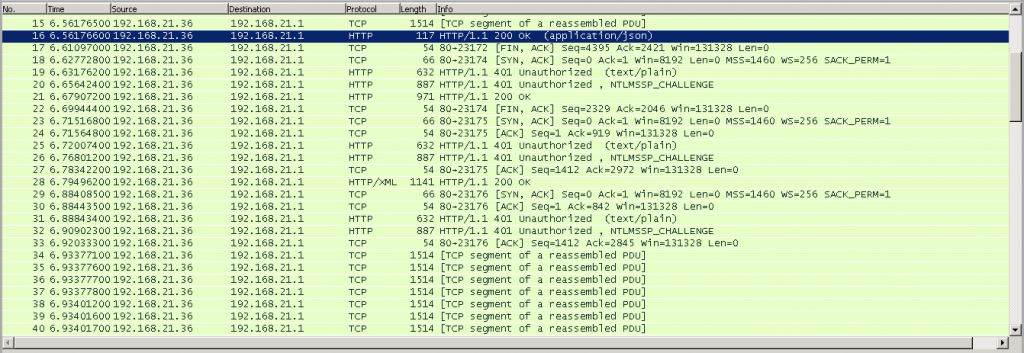 I see many more HTTP requests compared with the previous capture - sign the OneDrive for Business 1.2.2 (iOS) is actually working.