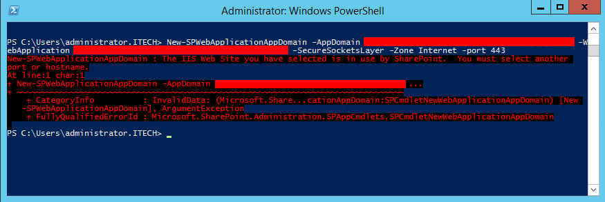The IIS Web Site you have selected is in use by SharePoint 01