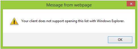 Your Client Does Not Support Opening This List With Windows Explorer 01